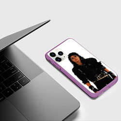 Чехол iPhone 11 Pro матовый Michael Jackson whos bad, цвет: 3D-фиолетовый — фото 2