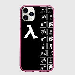 Чехол iPhone 11 Pro матовый Half life pattern game, цвет: 3D-малиновый