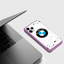Чехол iPhone 11 Pro матовый Герб РФ краски, цвет: 3D-фиолетовый — фото 2