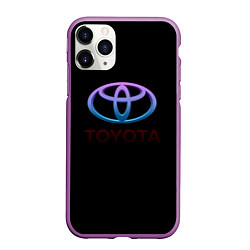 Чехол iPhone 11 Pro матовый Toyota neon steel, цвет: 3D-фиолетовый