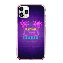 Чехол iPhone 11 Pro матовый Неоновые пальмы summer vibes, цвет: 3D-розовый