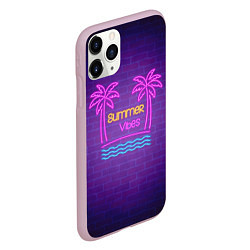 Чехол iPhone 11 Pro матовый Неоновые пальмы summer vibes, цвет: 3D-розовый — фото 2