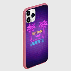 Чехол iPhone 11 Pro матовый Неоновые пальмы summer vibes, цвет: 3D-малиновый — фото 2