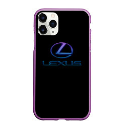 Чехол iPhone 11 Pro матовый Lexus авто неон, цвет: 3D-фиолетовый