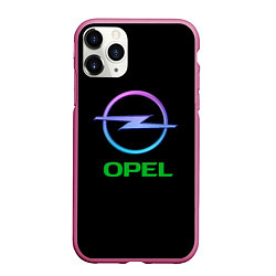 Чехол iPhone 11 Pro матовый Opel auto neon, цвет: 3D-малиновый