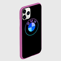 Чехол iPhone 11 Pro матовый BMW neon logo, цвет: 3D-фиолетовый — фото 2