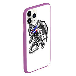 Чехол iPhone 11 Pro матовый BMW s1000rr dragon, цвет: 3D-фиолетовый — фото 2