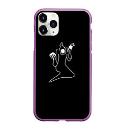 Чехол iPhone 11 Pro матовый Kizaru white logo, цвет: 3D-фиолетовый