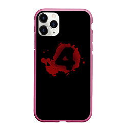 Чехол iPhone 11 Pro матовый Left 4 Dead logo красный
