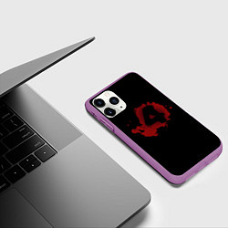 Чехол iPhone 11 Pro матовый Left 4 Dead logo красный, цвет: 3D-фиолетовый — фото 2