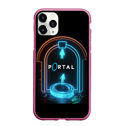 Чехол iPhone 11 Pro матовый Portal neon style logo