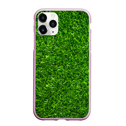 Чехол iPhone 11 Pro матовый Текстура газона, цвет: 3D-розовый