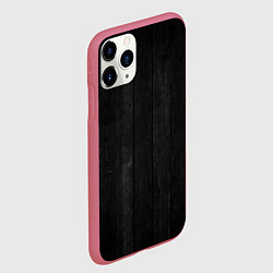 Чехол iPhone 11 Pro матовый Текстура темного паркета, цвет: 3D-малиновый — фото 2