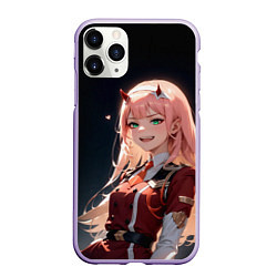 Чехол iPhone 11 Pro матовый Милый во франксе - zero two, цвет: 3D-светло-сиреневый