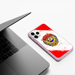 Чехол iPhone 11 Pro матовый СССР краски спорт, цвет: 3D-розовый — фото 2