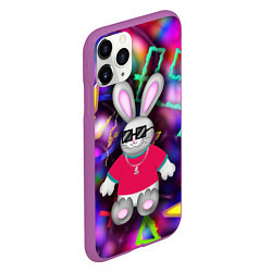 Чехол iPhone 11 Pro матовый Кролик в футболке, цвет: 3D-фиолетовый — фото 2