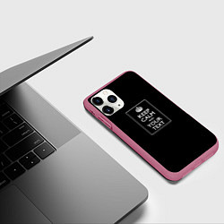 Чехол iPhone 11 Pro матовый Keep calm and text, цвет: 3D-малиновый — фото 2