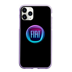 Чехол iPhone 11 Pro матовый FIAT logo neon, цвет: 3D-светло-сиреневый