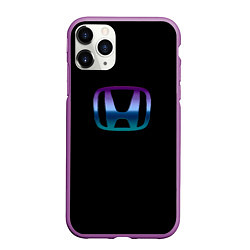 Чехол iPhone 11 Pro матовый Honda neon logo, цвет: 3D-фиолетовый