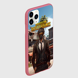 Чехол iPhone 11 Pro матовый PUBG персонаж в маске, цвет: 3D-малиновый — фото 2