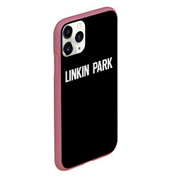 Чехол iPhone 11 Pro матовый Linkin park rock white, цвет: 3D-малиновый — фото 2