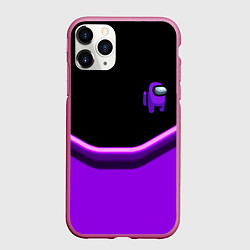 Чехол iPhone 11 Pro матовый Among us neon geometry, цвет: 3D-малиновый