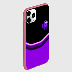 Чехол iPhone 11 Pro матовый Among us neon geometry, цвет: 3D-малиновый — фото 2