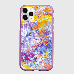 Чехол iPhone 11 Pro матовый Абстракция - colorful madness, цвет: 3D-фиолетовый
