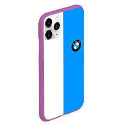 Чехол iPhone 11 Pro матовый BMW sport blue white, цвет: 3D-фиолетовый — фото 2