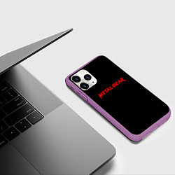 Чехол iPhone 11 Pro матовый Metal gear red logo, цвет: 3D-фиолетовый — фото 2
