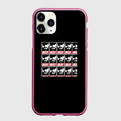 Чехол iPhone 11 Pro матовый Metal gear logo snake, цвет: 3D-малиновый