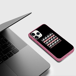Чехол iPhone 11 Pro матовый Metal gear logo snake, цвет: 3D-малиновый — фото 2