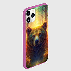 Чехол iPhone 11 Pro матовый Медведь на рассвете, цвет: 3D-фиолетовый — фото 2