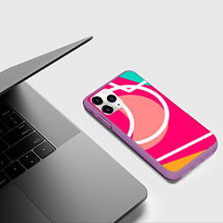 Чехол iPhone 11 Pro матовый Простые формы, цвет: 3D-фиолетовый — фото 2