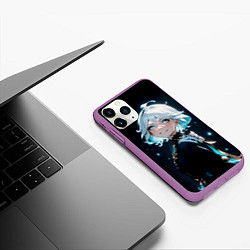 Чехол iPhone 11 Pro матовый Furina - Genshin impact, цвет: 3D-фиолетовый — фото 2