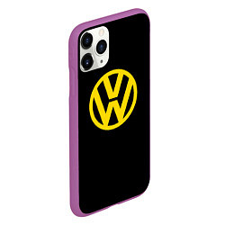 Чехол iPhone 11 Pro матовый Volkswagen logo yellow, цвет: 3D-фиолетовый — фото 2