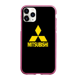 Чехол iPhone 11 Pro матовый Mitsubishi logo yelow, цвет: 3D-малиновый