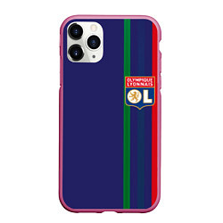 Чехол iPhone 11 Pro матовый Olympique lyonnais, цвет: 3D-малиновый