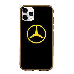 Чехол iPhone 11 Pro матовый Mercedes logo yello, цвет: 3D-коричневый