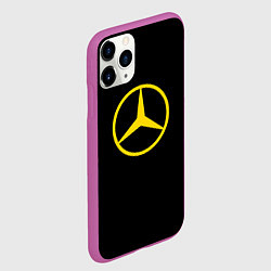 Чехол iPhone 11 Pro матовый Mercedes logo yello, цвет: 3D-фиолетовый — фото 2