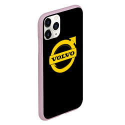 Чехол iPhone 11 Pro матовый Volvo yellow logo, цвет: 3D-розовый — фото 2