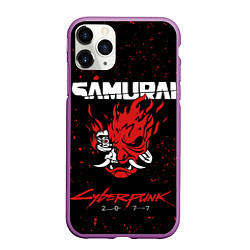 Чехол iPhone 11 Pro матовый Cyberpunk 2077 Samurai lego