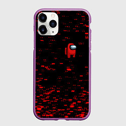 Чехол iPhone 11 Pro матовый Among us текстура краски, цвет: 3D-фиолетовый