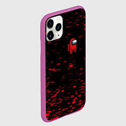 Чехол iPhone 11 Pro матовый Among us текстура краски, цвет: 3D-фиолетовый — фото 2