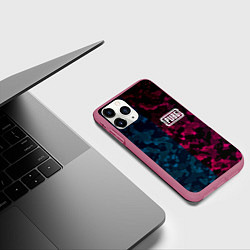 Чехол iPhone 11 Pro матовый PUBG camo texture, цвет: 3D-малиновый — фото 2