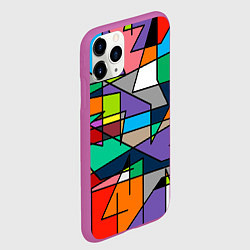 Чехол iPhone 11 Pro матовый Кубизм - линии, цвет: 3D-фиолетовый — фото 2