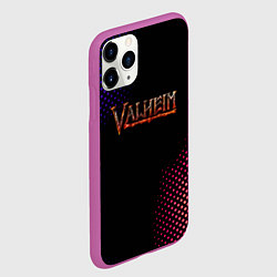 Чехол iPhone 11 Pro матовый Valheim logo pattern, цвет: 3D-фиолетовый — фото 2