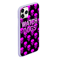 Чехол iPhone 11 Pro матовый Watch dogs neon skull, цвет: 3D-светло-сиреневый — фото 2