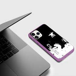 Чехол iPhone 11 Pro матовый Контра белые лого, цвет: 3D-фиолетовый — фото 2
