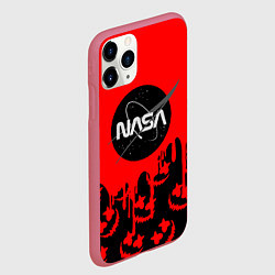 Чехол iPhone 11 Pro матовый Marshmello x Nasa red, цвет: 3D-малиновый — фото 2